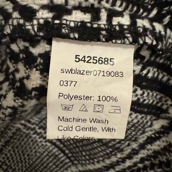 SHEIN Black & White HoundstoothWomen's Long Coat, Women’s Winter Coat- Small - Picture 8 of 10